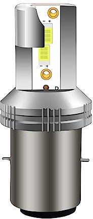 Asasytal S2 Ba20d LED Motorcycle Headlight Bulb, DC12V/24V 20W High/Low Beam +350% Super Brighter, 2500 LM 6500K Xenon White for Motorcycle Motorbike Scooter, 1Pcs