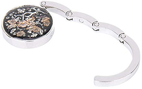 Faltbarer Handtaschenhalter, Metall, Vintage-Blume, runder Tischaufhänger, Haken für Geldbörse, Taschen, Legierung, 4,5 cm (Durchmesser)