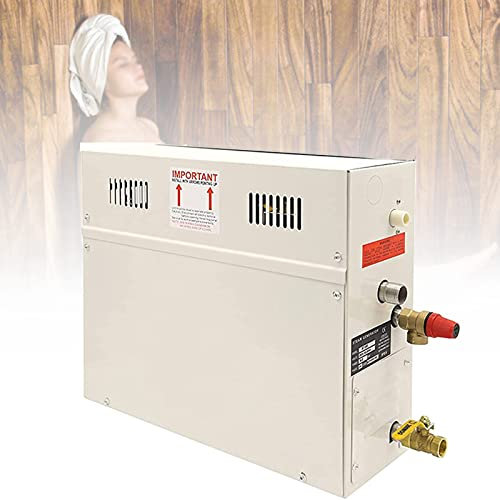 ALSUP 4.5KW Luxury Self-draining Steam Generator Shower Sauna Bath Home Steam Bath Spa Generator with Waterproof Control and Auto Drain 95-131℉ for Suitable Space Heating 160 Cubic Feet