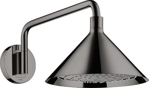 hansgrohe AXOR Starck ShowerSelect 240 2jet Kopfbrause mit Brausearm 400 mm, Wandanschluss, 26021330, Farbe: Polished Black Chrome