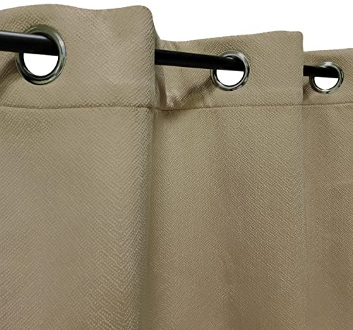 Atout Ciel Rideau occultant Thermique Velours frappé doublé Polaire à œillets 140x240cm prêt a Poser, Taupe