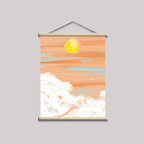 Posterleiste Holz Leinwand Wandkunst Poster Und Holz Scroll Hang Wand Dekor Für Wände Karte Leinwand Artworkfor Wohnzimmer Schlafzimmer Dekorationen (Color : D, Size : 60X80CM)