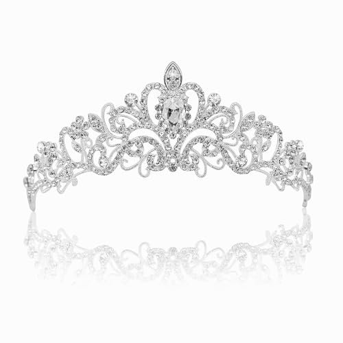 LIMITADA Krone Damen Diadem Hochzeit Krönchen Wedding Tiara Kristallkrona Bride Krone Braut Hochzeit Diadem Prinzessin Krone Stirnband für Brautkrone, Abschlussball,Festzug,Prinzessinnenpartys