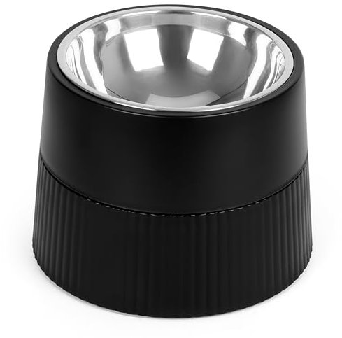 Belle Vous Futterstation mit Herausnehmbarem Hundenapf Erhöht - 400 ml Hundenapf Edelstahl mit Rutschfestem, Erhöhtem Ständer - Wasser-/Hundenapf Grosse Hunde/Katzen & für Kleine/Mittelgrosse Hunde