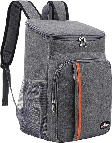 QINGLOU Zaino Termico Frigo 25L, Borsa Termica Porta Pranzo Borsa Frigo Borsa della Spesa Isoterma, Grande Frigo Termico per PIC-nic/All'aperto/Barbecue/Campeggio/Eventi Sportivi (A.Grigio)