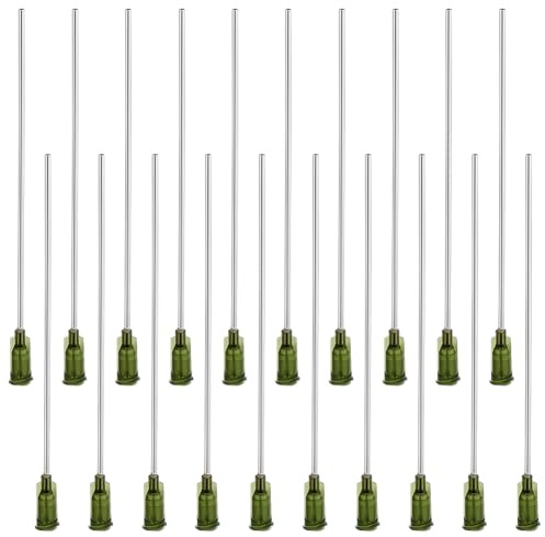 FINGERINSPIRE 20Pcs 14G Aiguille de Distribution à Pointe émoussée Avec Luer Lock 11.7cm Aiguille à Seringue en Acier Inoxydable Aiguille de Distribution de Liquide pour la Distribution de Colle