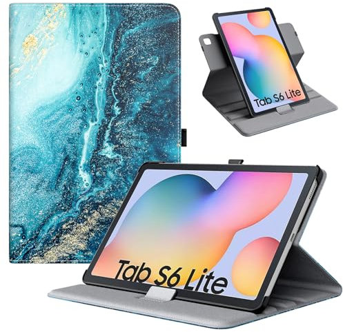 TiMOVO Case for Samsung Galaxy Tab S6 Lite 2024/2022/2020, 90 Degree Rotating Stand Cover with S Pen Loop, Support Auto Wake Sleep for Galaxy Tab S6 Lite 10.4 Tablet, Gilding