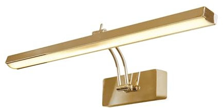 Licht-Erlebnisse LED Bilderlampe mit Schalter verstellbar B: 60,5 cm groß in Messing 3000 K 809 lm Aluminium Jugendstil Bilderleuchte Wohnzimmer DAMIAN
