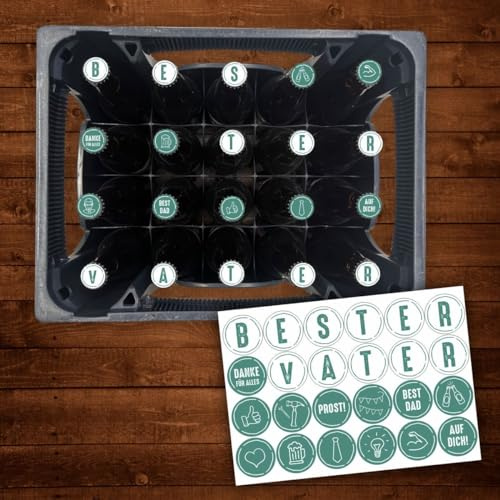AUFKLEBER SET für Bierkasten - BESTER VATER - Bierkiste Sticker Geschenk Männertag Vatertag