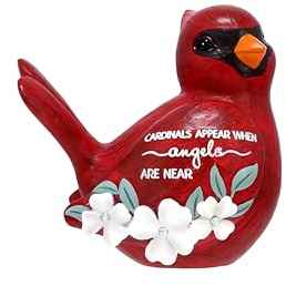 Pavilion Gift Company - Cardinals Appear When Angels are Near - 4.25 Male Cardinal Bird Figurine in Memory Bereavement Loss of Loved One Funeral Present