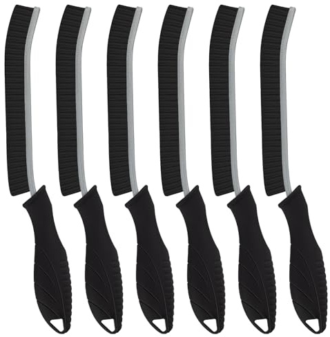 SXhyf Cleaning Brush, Hard Bristle Crevice Cleaning Brush for Narrow Corner | Multifunctional Gap Scrub Brush, Bathroom Cleaner Tools for Household Use, Kitchen, Window, Faucet (6, Black)