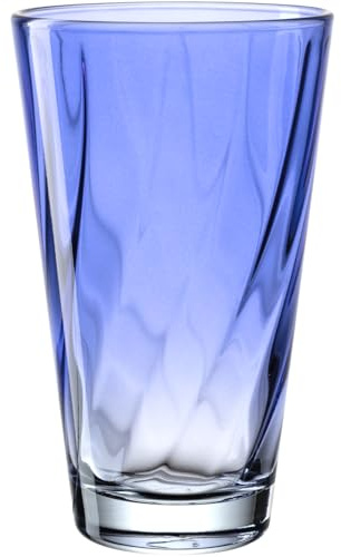 LEONARDO HOME Twist 046971 - Verre à jus - Passe au lave-vaisselle - Verre à eau de qualité supérieure et moderne - Ergonomique - Pour un usage quotidien et incurvé - Bleu - 300 ml