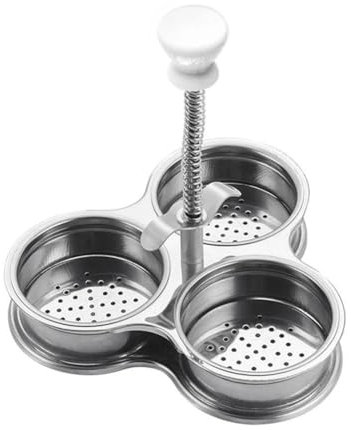 Ei A2V5 Frühstücks-Eierkocher aus Edelstahl, mit Federgriff, antihaftbeschichtet, hitzebeständig, Ei