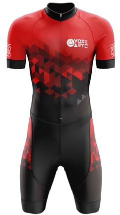 VOXCAUTQ Triathlon Anzug Herren,Trisuit Einteiler, Herren Fahrrad Skinsuit, Einteiliges Radtrikot,Herren Trikot,Elastische Rücken-Taschen Mehrfarbig XXS-6XL (8,M)