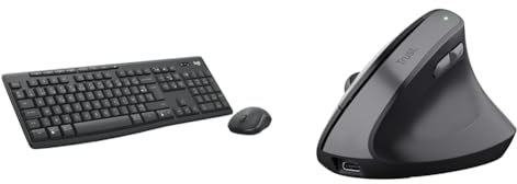 Logitech MK370 Combo for & Trust Yuno Souris Ergonomique sans Fil,