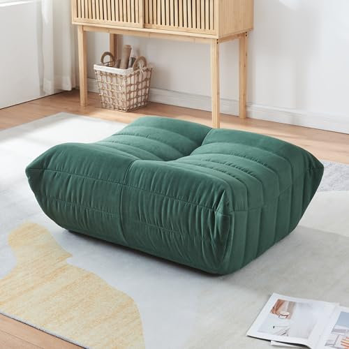 [en.casa] Fußhocker Kodsø Sitzhocker Bodenkissen 35 x 80 x 65 cm Sitzkissen Boden Pouf Sitzsack gepolstert Ottomane Sitzpouf Mikrofaser Grün