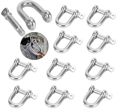 Schäkel Edelstahl,Schäkel D Form,10 Stück M4 Edelstahl Schraube Schäkel,304 Edelstahl D Ring Schäkel,Schäkel Edelstahl,sperren Schäkel,D Ring Schäkel Gerade,für Takelage Kordeln Befestigungen (M4)