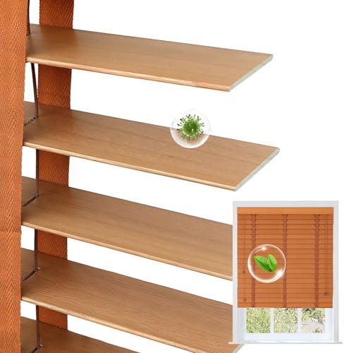 Lamelle da 5 cm Tende Veneziane In Legno da Interno, Misura Personalizzabile 25 Cm–160 Cm L X 60 Cm–280 Cm A, Veneziana Orizzontali, Persiane Oscurante, Tende Privacy Facili da Montare(Light Brown)