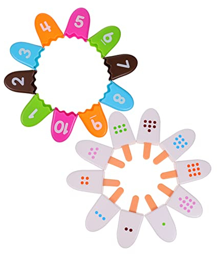 Yardwe Juego de Juguetes Educativos de para Niños Juego de Simulación de Helados Juguete de Cognición Numérica Colores Brillantes 1 Set