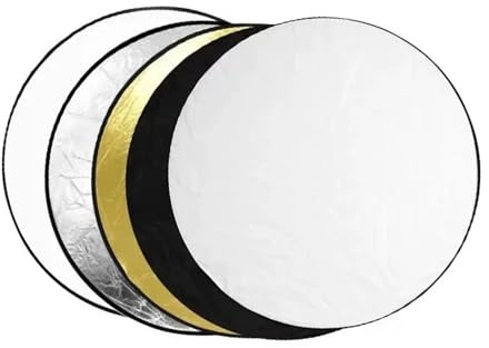 AMENGJ Pliable Reflecteur Lumiere Réflecteur de Photographie Portable 5 en 1, Rond et Pliable, diffuseur de lumière Multicolore for Studio Photo, extérieur, 30/60/80/110 cm(30CM Reflector)