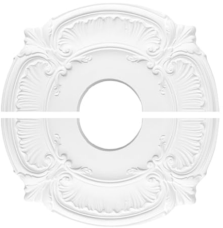 Rosace Divisible Pour Plafonnier - Cache Fendu D'Encadrement De Plafond - Abat-Jour en PU Élégant d'Intérieur à Ajustement Parfait pour Salon Bureau Bibliothèque Chambre