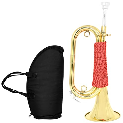 Mässing kavalleri signalorkester instrument guldpläterad nybörjarvänlig horn för hedersvakter festivaler mässing horn med förvaringsväska