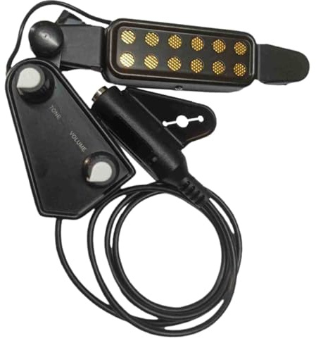 LALADEFIEE Multifunktionaler Gitarren Tonabnehmer aus Metall Hochempfindlich mit 6,35-mm Klinkenbuchse für Akustik und Folk Gitarren Geräuscharm Einfache Montage Gitarrenzubehör