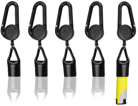txuzong 5 Pezzi Porta Accendino Allungabile, Porta Accendino, con Ganci, Accessori per Fumo, per Attività All'aperto, Viaggi e Pesca