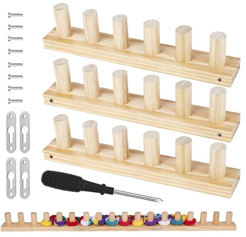 Generisch Webrahmen Zum Weben Von Dicken Decken,89 Zentimeter Holz Strickrahmen | Handweb-Set Für Anfänger,Für Häkeln, Bett, Sofa, Wohnzimmer, Heimdekoration, Herbst, Kinder, Erwachsene Und Anfänger