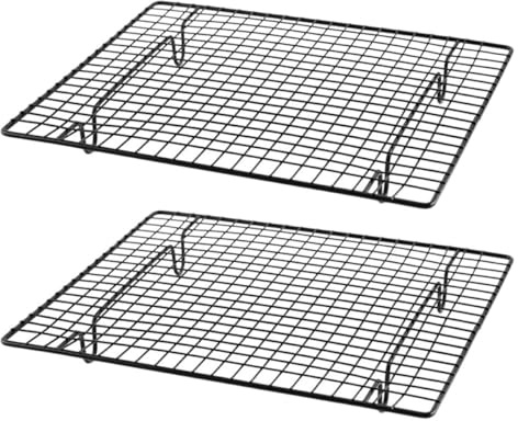 Mikikit Rejilla para Enfriar Pasteles y Muffins de Acero al Carbono Negro Soporte Plegable y Estable Utensilio de Cocina para Hornear Pan y Galletas Herramienta Resistente y Fácil de