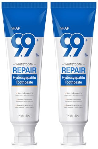 2 Stück Hydroxylapatit Zahnpasta,Stärkt Die Zähne,Fluoridfreie,Nano-Hydroxylapatit zur Without Fluoride,Fresh Breath Toothpaste, Hydroxyapatite,Toothpaste Hydroxyapatite for Sensitive