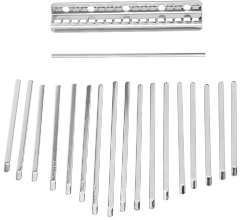 Homoyoyo Kalimba 17 Touches en Acier Manganèse Gamme Gravée, Kit Accessoires Piano à Pouces pour Réparation et Bricolage, Instrument de Musique Portable pour Débutants et Professionnels