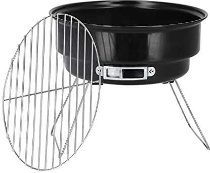 KIMISS Mini Barbecue Rond pour la Cuisine en Plein Air – Grill à Charbon Portable avec Antiadhésive pour la Maison, les Pique-niques et le Camping