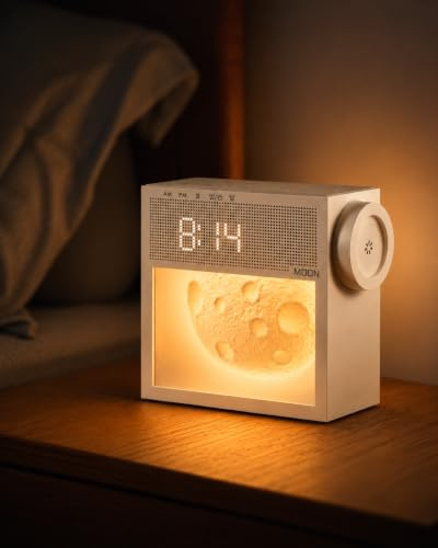 Bokefo Sunrise Alarm Clock with White Noise Sound Machine, Wake Up Light & Moon Dimmable Night Light, 20 Sleep Sounds, Dual Alarms, Sleep Timer, Bedside Clock for Heavy Sleepers, Adults, Teens