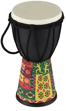Vroomoto Afrikanische Trommel, Leichte Handklatschtrommel, Farbenfrohes Muster, Bongo-Trommel für Schulmusikunterricht, Ahorn, PVC-Faser, Blauer Totem (Totem)