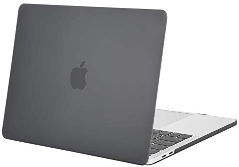 MOSISO Hülle Kompatibel mit MacBook Pro 15 2019 2018 2017 2016 | Freigabe A1990 A1707 mit Touch Bar und Touch ID, Plastik Hartschale Schutzhülle, Grau