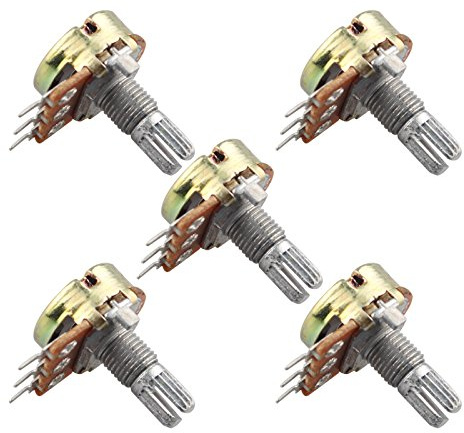 HALJIA 5 st potentiometer 50K OHM kompatibel med Arduino Raspberry Pi och andra projekt med räfflad axel