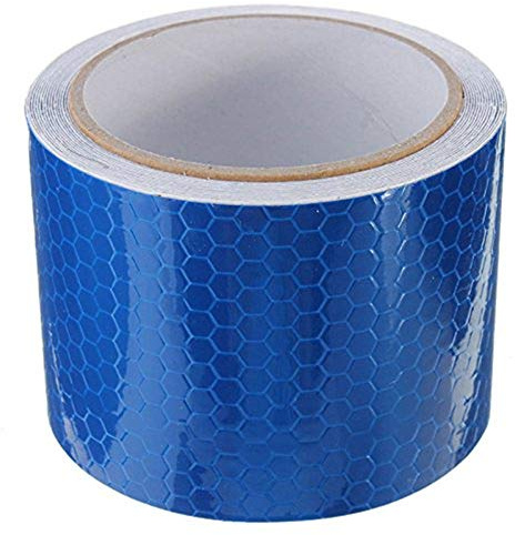 Reemky Reflective Warnband 5CM * 3M Starkes Reflexionsvermögen Hochklebende helle Farbe Sicherheitserinnerungswerkzeug für Straßentransportanlagen (Blau)