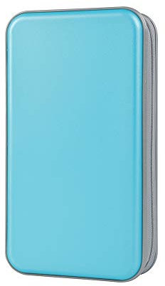 alavisxf xx CD Tasche, 96 CD/DVD Tasche Hartplastik CD Taschen Aufbewahrung Schutzhülle DVD Lagerung CD Tasche für Kinder Auto (Himmelblau, 96 Kapazität)