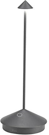 Zafferano, Pina Pro Lampe, Wiederaufladbare und Kabellose Tischlampe mit Touch Control, Geeignet für den Innen- und Außenbereich, Dimmer, 2700 K, Höhe 29 cm, Dunkelgrau