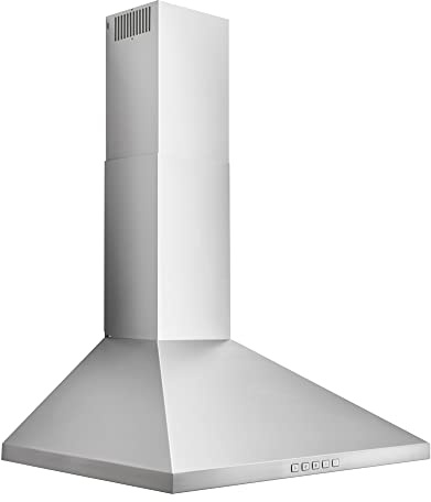 Broan-NuTone 30 Pyramidal Chimney Range Hood with LED Lighting, Convertible Wall-Mount Kitchen Chimney Vent Hood, 450 Max CFM, Stainless Steel