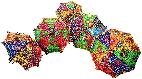Estationeryhouse Indian Wedding decoration Umbrellas Decor Umbrellas Mehndi Handmade Umbrella Party Parasol Wedding decor Umbrellas Parasols Sun Active (10pc)