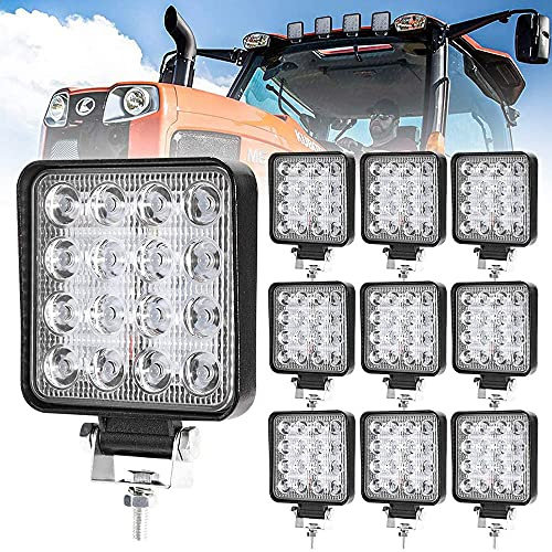 Arbetsbelysning Led 12v 24v Traktor,10X48W Arbetsstrålkastare Led Offroad Extra Strålkastare Körd Dimljus för SUV, UTV, ATV, båt