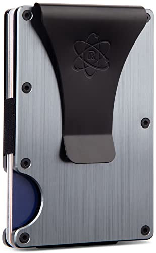 ROSSM Geldbörse mit RFID-Schutz - Kartenetui Herren aus Kohlefaser und Metall mit Geldklammer und Gummiband - RFID Geldbeutel Herren- Slim Wallet for Men