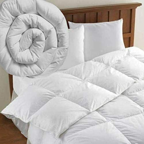 13.5 Tog Duck Feather & Down Duvet Quilt Winter Warm Soft Fluffy Comfortable Duvet For all Season with Double Stitch, 100% Cotton anti- Dust Mite & Feather- Proof Fabric Anti-allergen (Single)