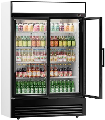 GGM Gastro Getränkekühlschrank - 880 Liter - mit 2 Glastüren & Werbedisplay
