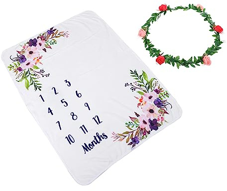 Toyvian Monatsdecke für Dekorative Fotodecke Monatsdecke für Babydecke mit Kranz