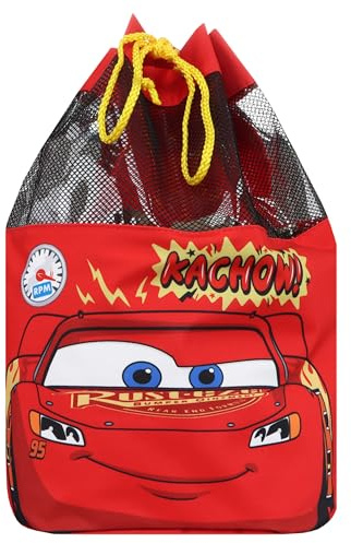 Disney Swim Bag | Cars Boys Swimming Bag | Boys Lightning McQueen Backpack | One Size | Red