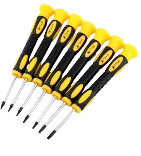 DAZZLEEX T3-T10 Torx-Schraubendreher-Set, Schraubendreher-Reparatur-Werkzeug-Set für kleine Schneider, Handy, Pad, PC, ideal für Handy, 7-teilig