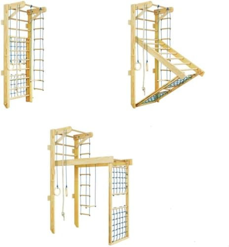 DOYEFZQC Sprossenwand Für Kinder Indoor Klettergerüst Sprossenwand Kinderzimme Sprossenwand Für Erwachsene Und Kinder, Kletterwand Aus Massivholz, Klettergerüst